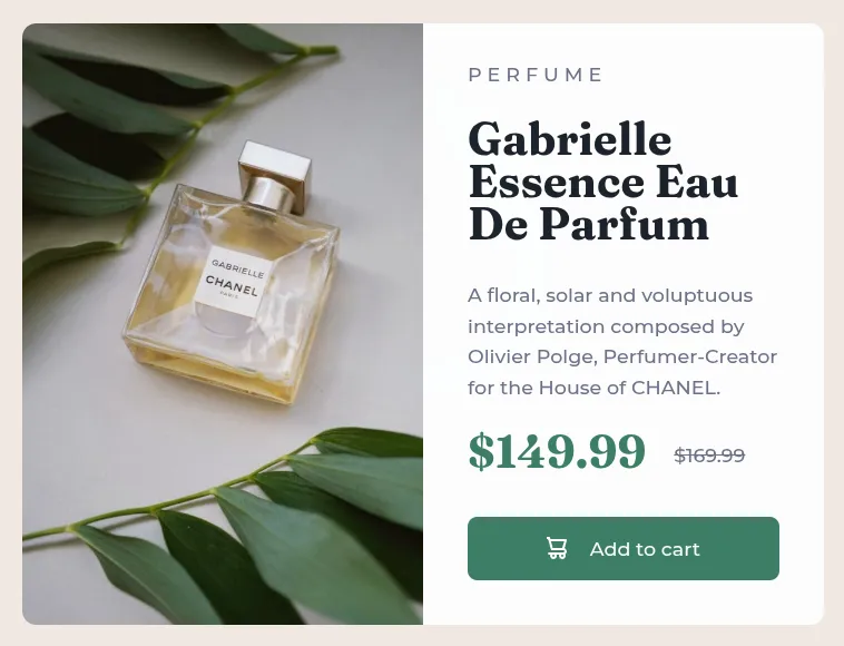 Screenshot of the Product Preview Card challenge