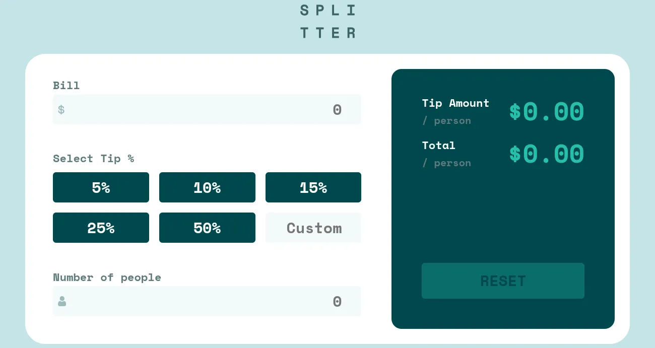 Screenshot of the Tip Calculator App challenge
